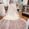 Lace Vintage Mermaid Style Wedding Gown W/Attachable Cape - Image 4