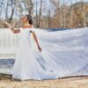 Lace Vintage Mermaid Style Wedding Gown W/Attachable Cape