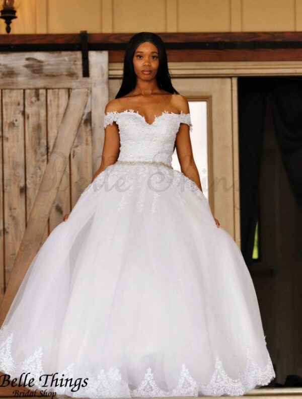 Lace Sweetheart Floor Length Ball Gown