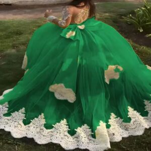 Scoop Neck Full Sleeves Princess Special Event Girls Ball Gown