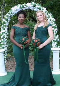 Off shoulder Maxi Bridesmaid Dress