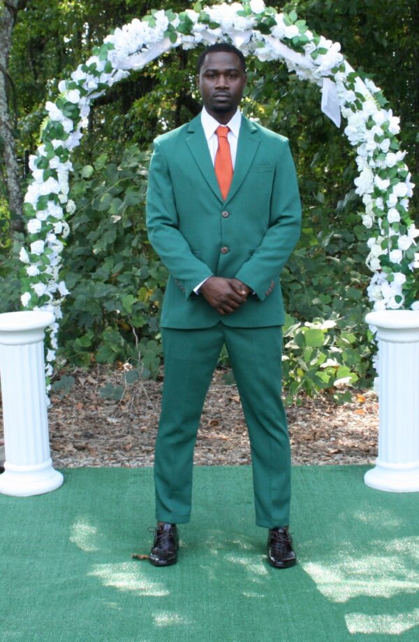 Emerald Green Two Pieces Men Suit (Jacket Pants) - Image 4