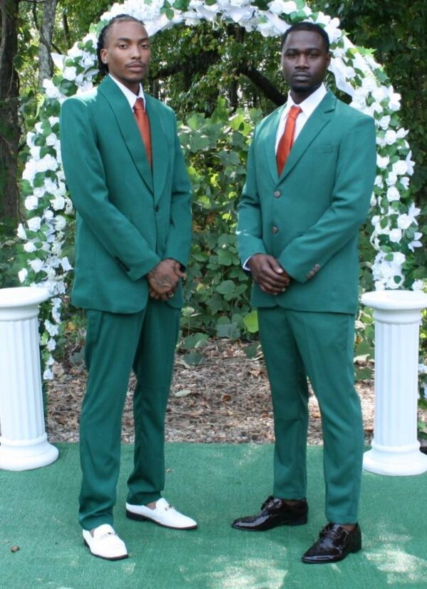 Emerald Green Two Pieces Men Suit (Jacket Pants) - Image 2