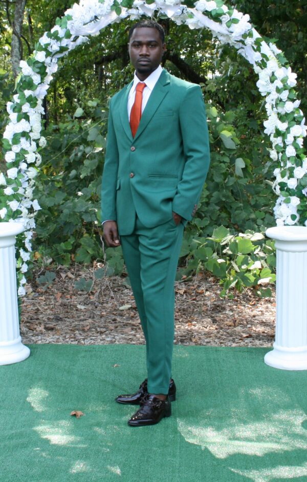 Emerald Green Two Pieces Men Suit (Jacket Pants)