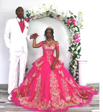 Beading Off Shoulder Sweet 16/Prom Ball Gown - Image 4