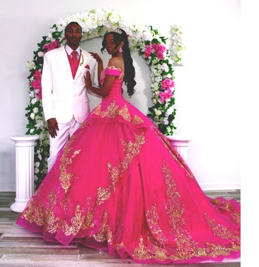 Beading Off Shoulder Sweet 16/Prom Ball Gown - Image 2